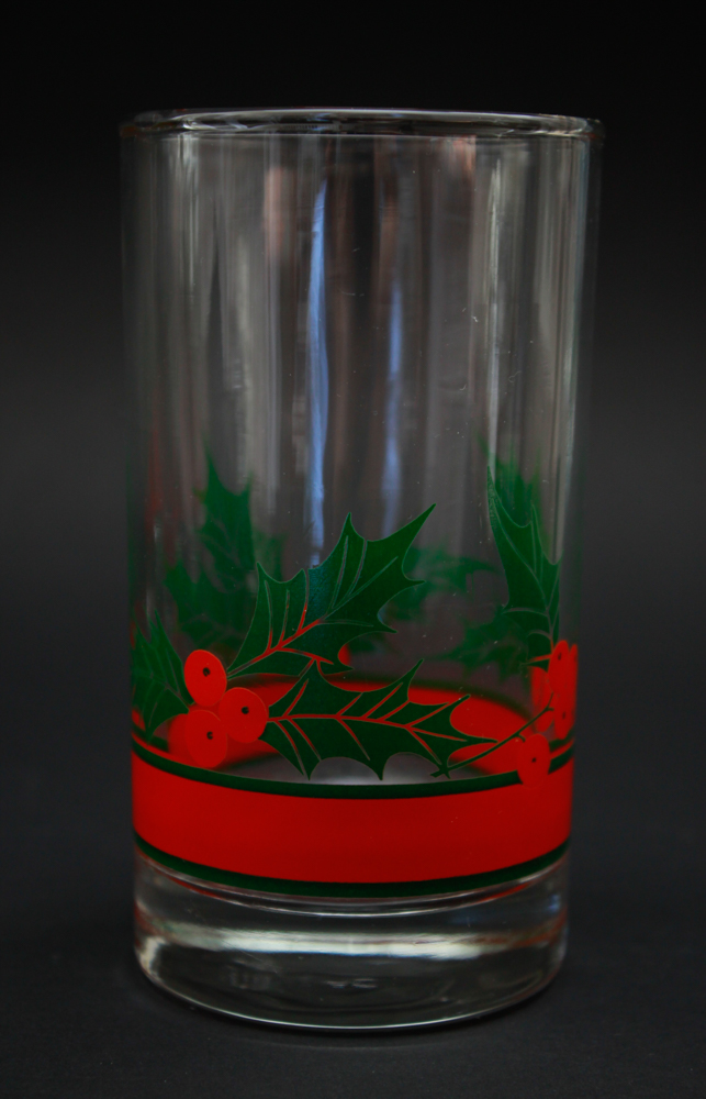 Vintage Christmas Holly Low-ball Glasses