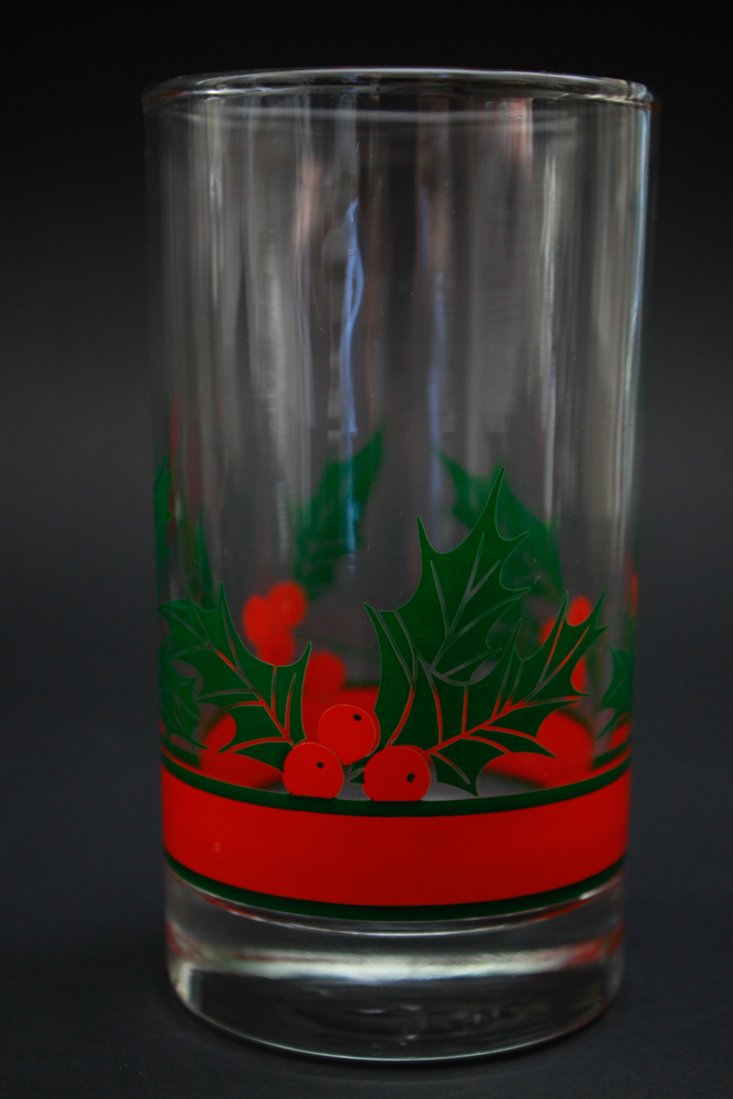 Vintage Christmas Holly Low-ball Glasses