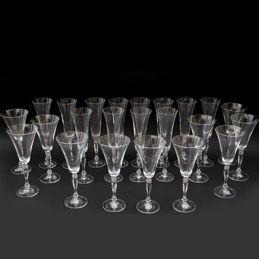 RRP "Claire" Champagne Flute & Wine Glass Set