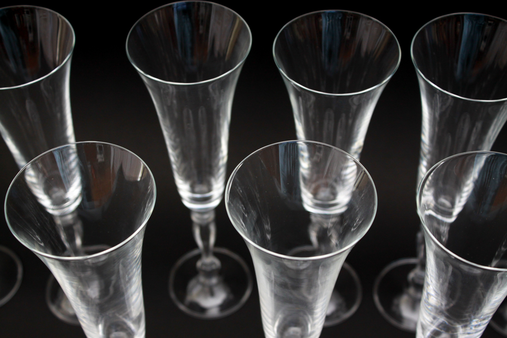 RRP "Claire" Champagne Flute & Wine Glass Set