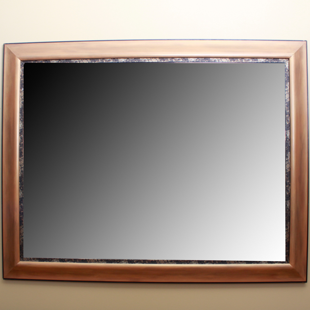 Gold and Black Painted Wood Wall Mirror