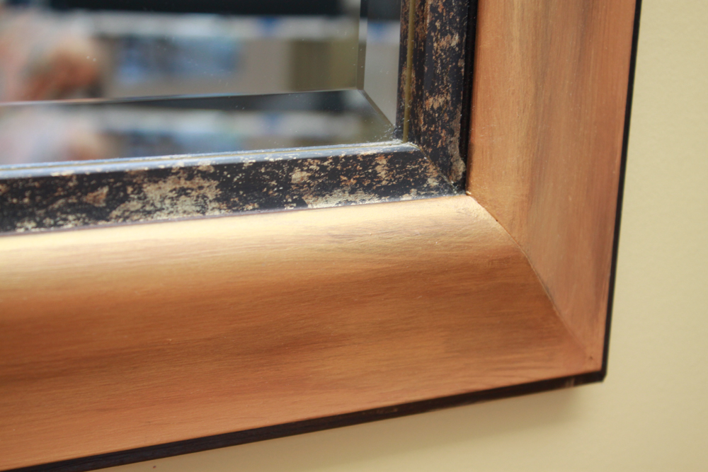 Gold and Black Painted Wood Wall Mirror