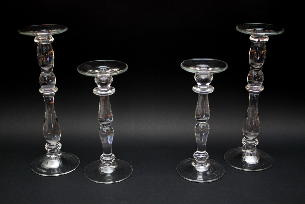 Collection of Glass Candlesticks