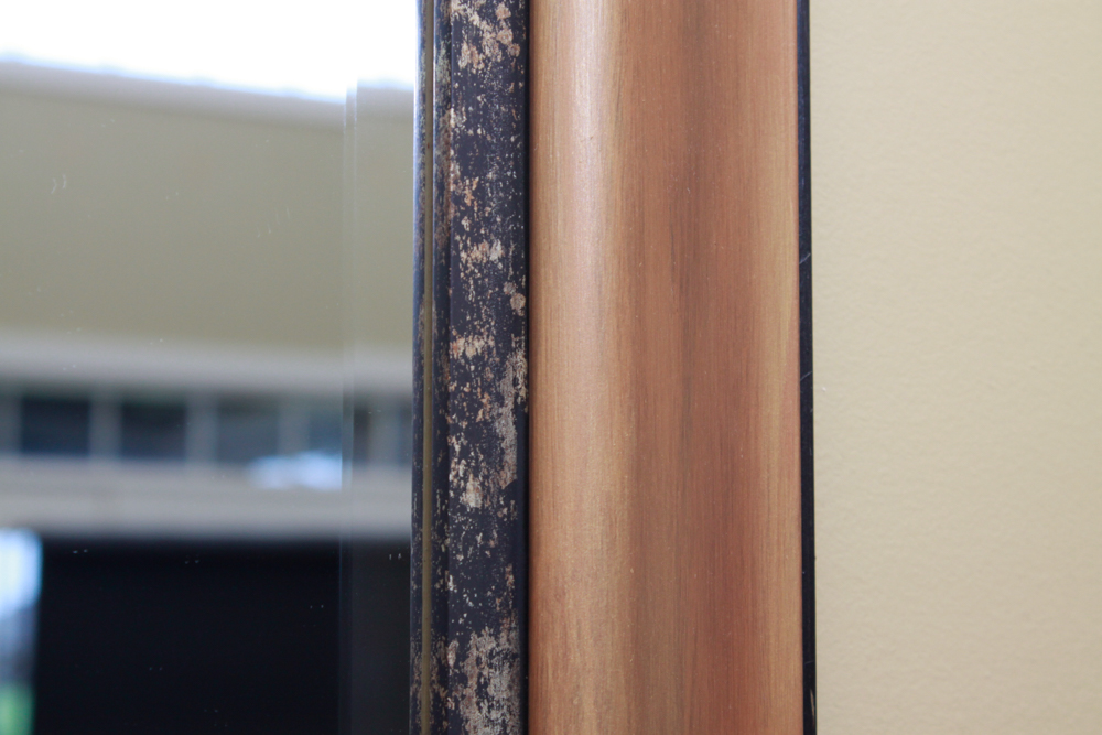 Gold and Black Painted Wood Wall Mirror