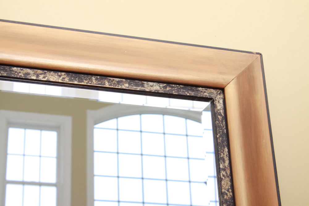 Gold and Black Painted Wood Wall Mirror