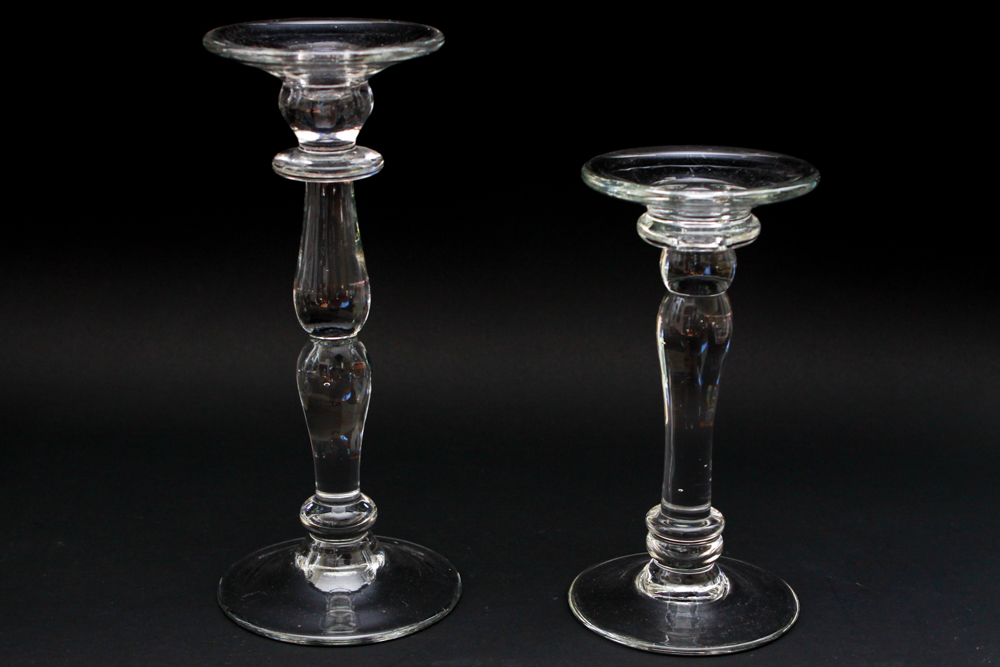 Collection of Glass Candlesticks