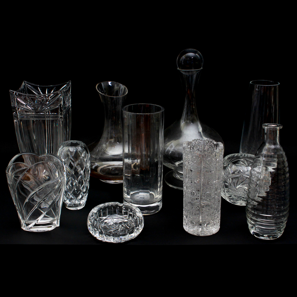 Crystal Vase and Decanter Assortment