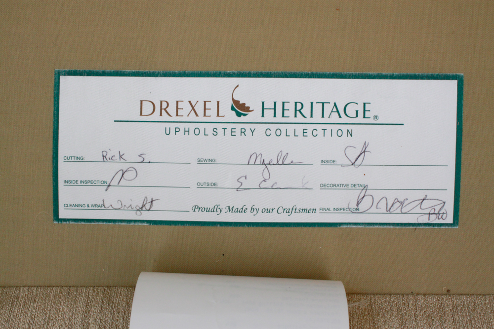 Drexel Heritage Cream Upholstered Sofa