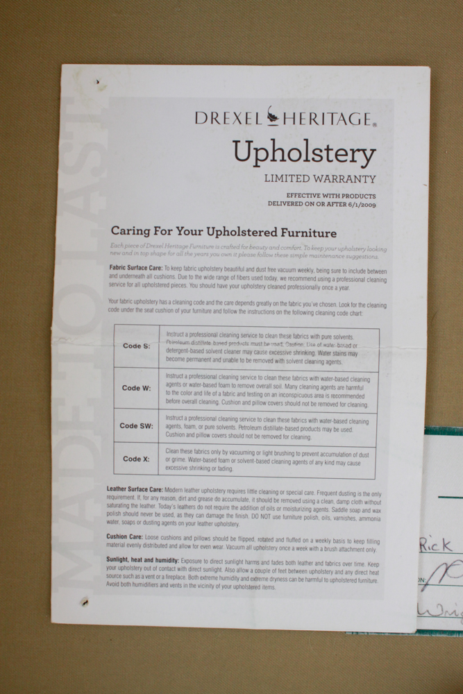 Drexel Heritage Cream Upholstered Sofa