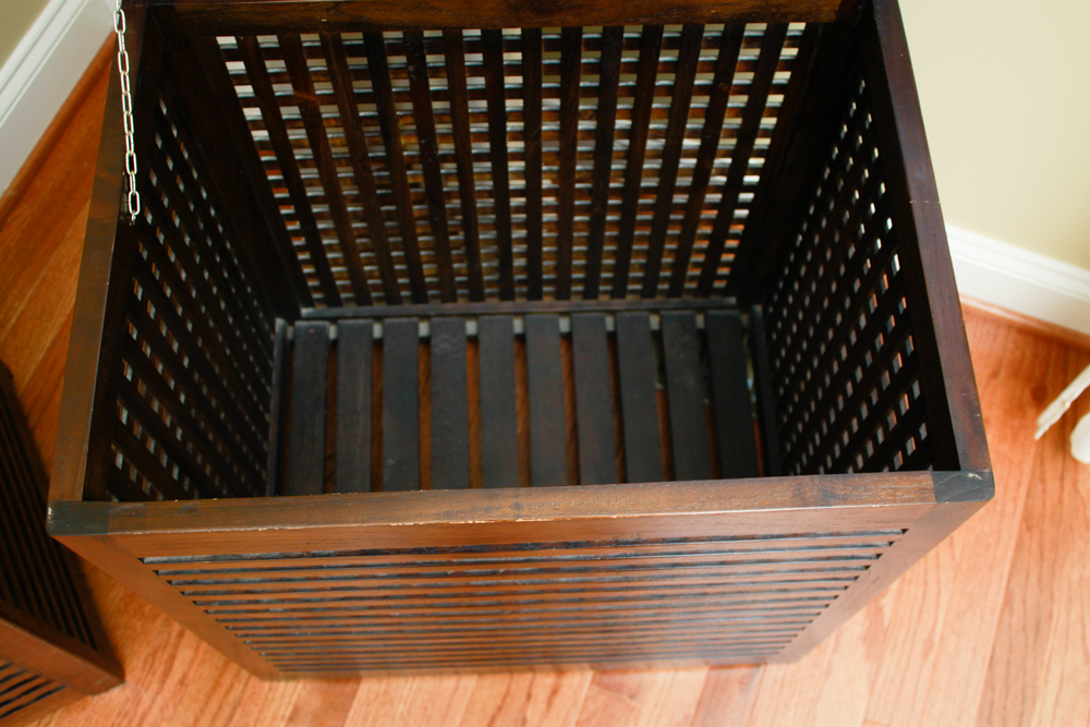 Pair of Wood Weave Clothes Hampers