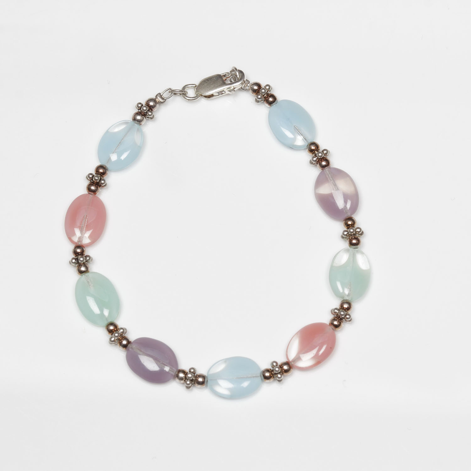 Sterling Silver Fancy Beaded Bracelet