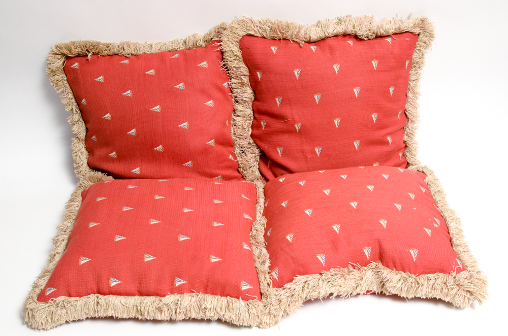 Collection of Assorted Red and Blue Pillows