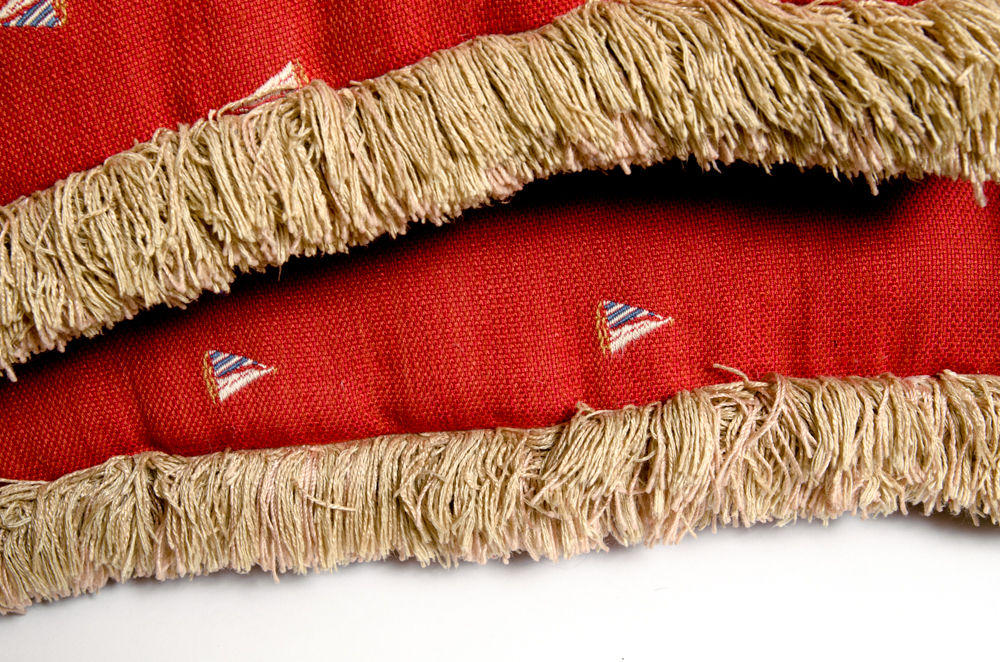 Collection of Assorted Red and Blue Pillows