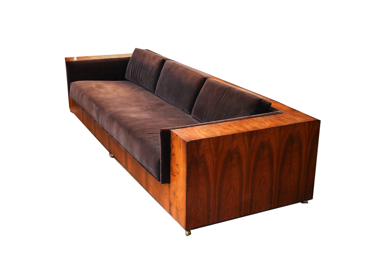 Milo Baughman for Thayer-Coggin Rosewood Veneered Case Sofa