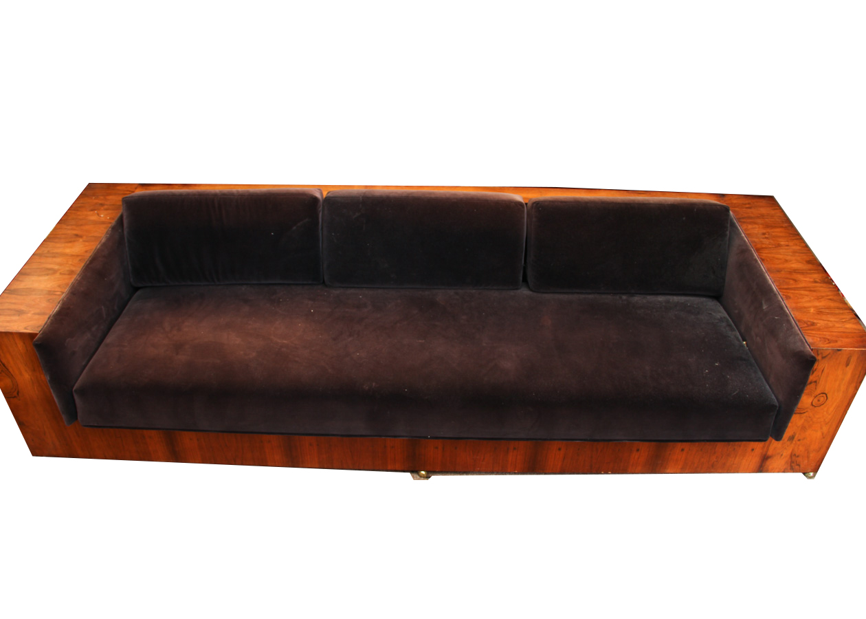 Milo Baughman for Thayer-Coggin Rosewood Veneered Case Sofa
