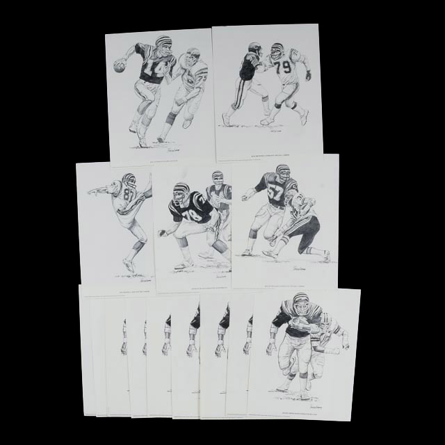 Sixteen 1981 Tanenbaum for Shell Oil Football Prints