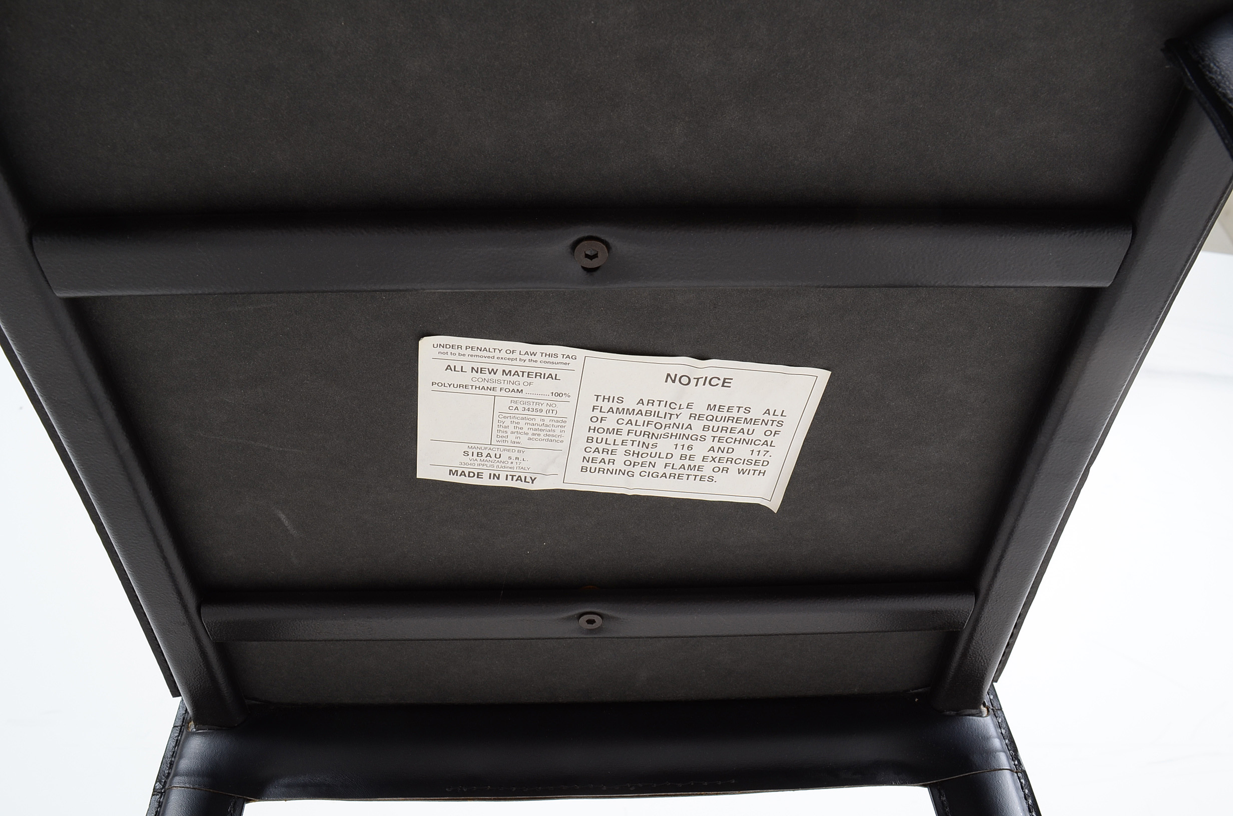 Three Italian Black Leather Bar Stools By Filippo Sibau