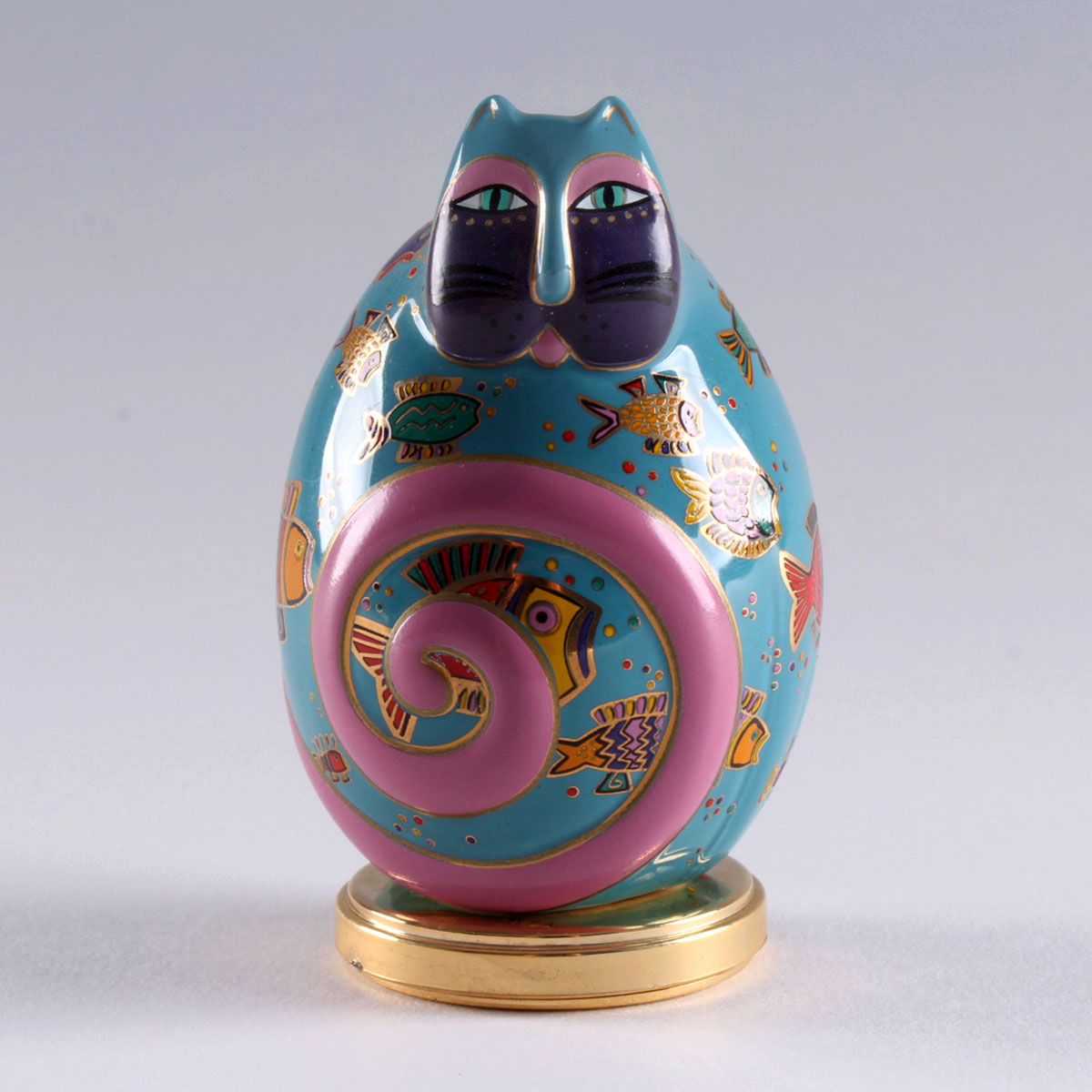 Laurel Burch "Fishy Feline" Feline Egg by Franklin Mint