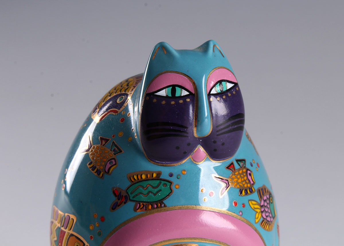 Laurel Burch "Fishy Feline" Feline Egg by Franklin Mint