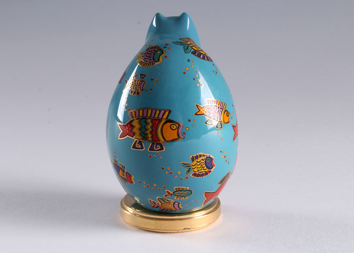 Laurel Burch "Fishy Feline" Feline Egg by Franklin Mint