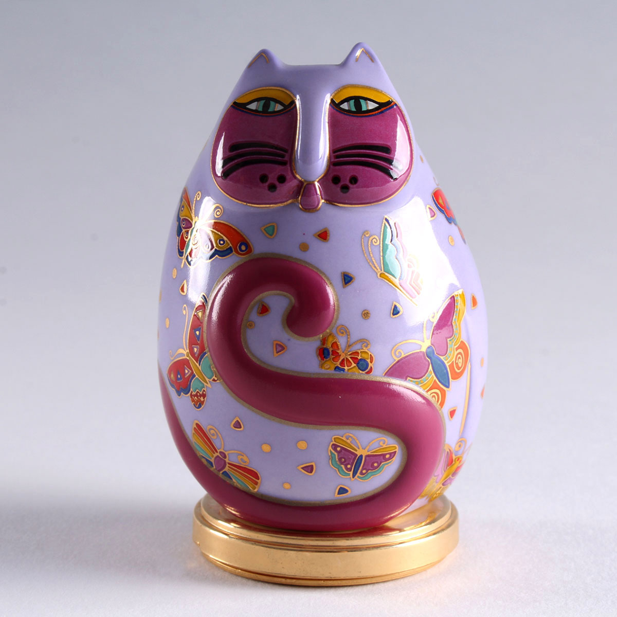 Laurel Burch "Floating Feline" Feline Egg by Franklin Mint