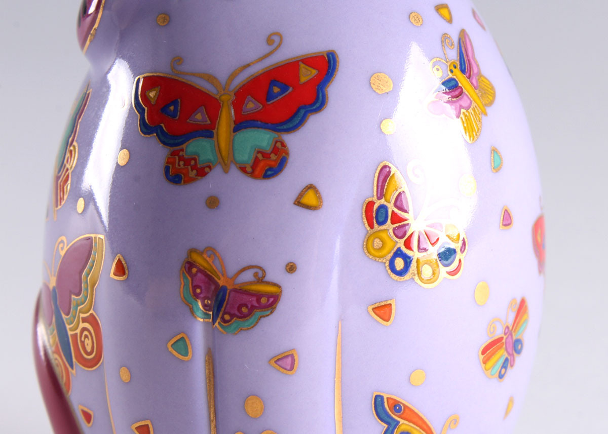 Laurel Burch "Floating Feline" Feline Egg by Franklin Mint