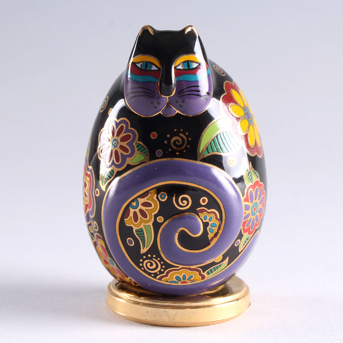Laurel Burch "Flowering Feline" Feline Egg by Franklin Mint
