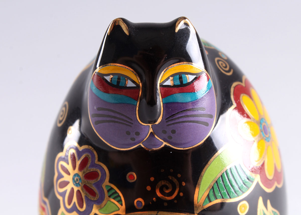 Laurel Burch "Flowering Feline" Feline Egg by Franklin Mint