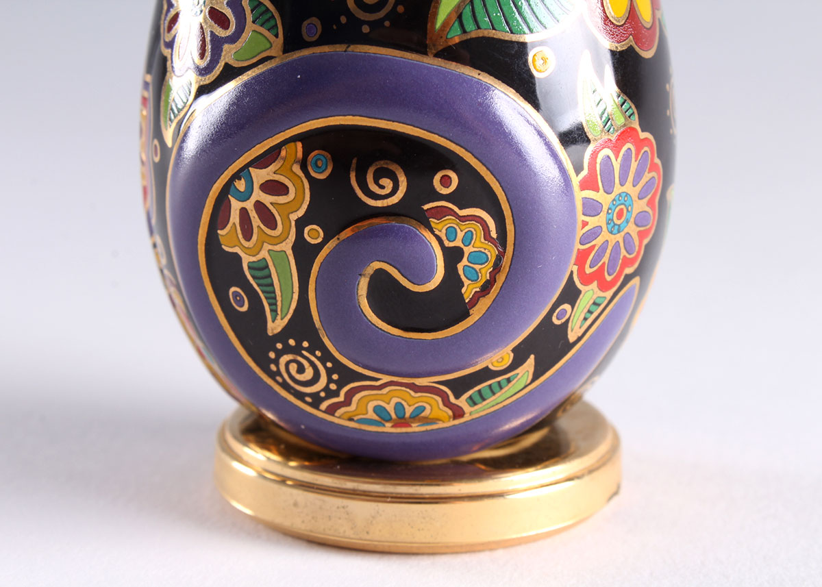 Laurel Burch "Flowering Feline" Feline Egg by Franklin Mint