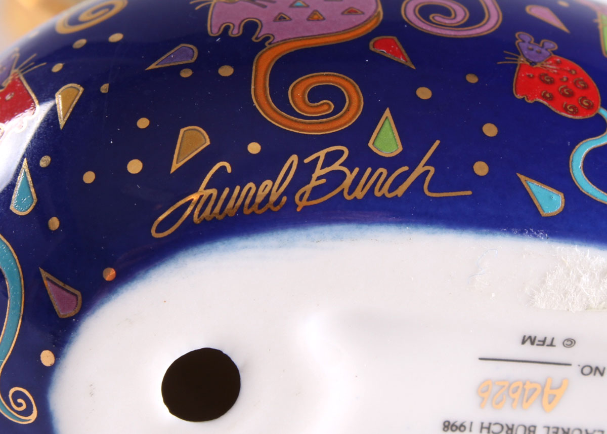 Laurel Burch "Cat & Mouse" Feline Egg by Franklin Mint
