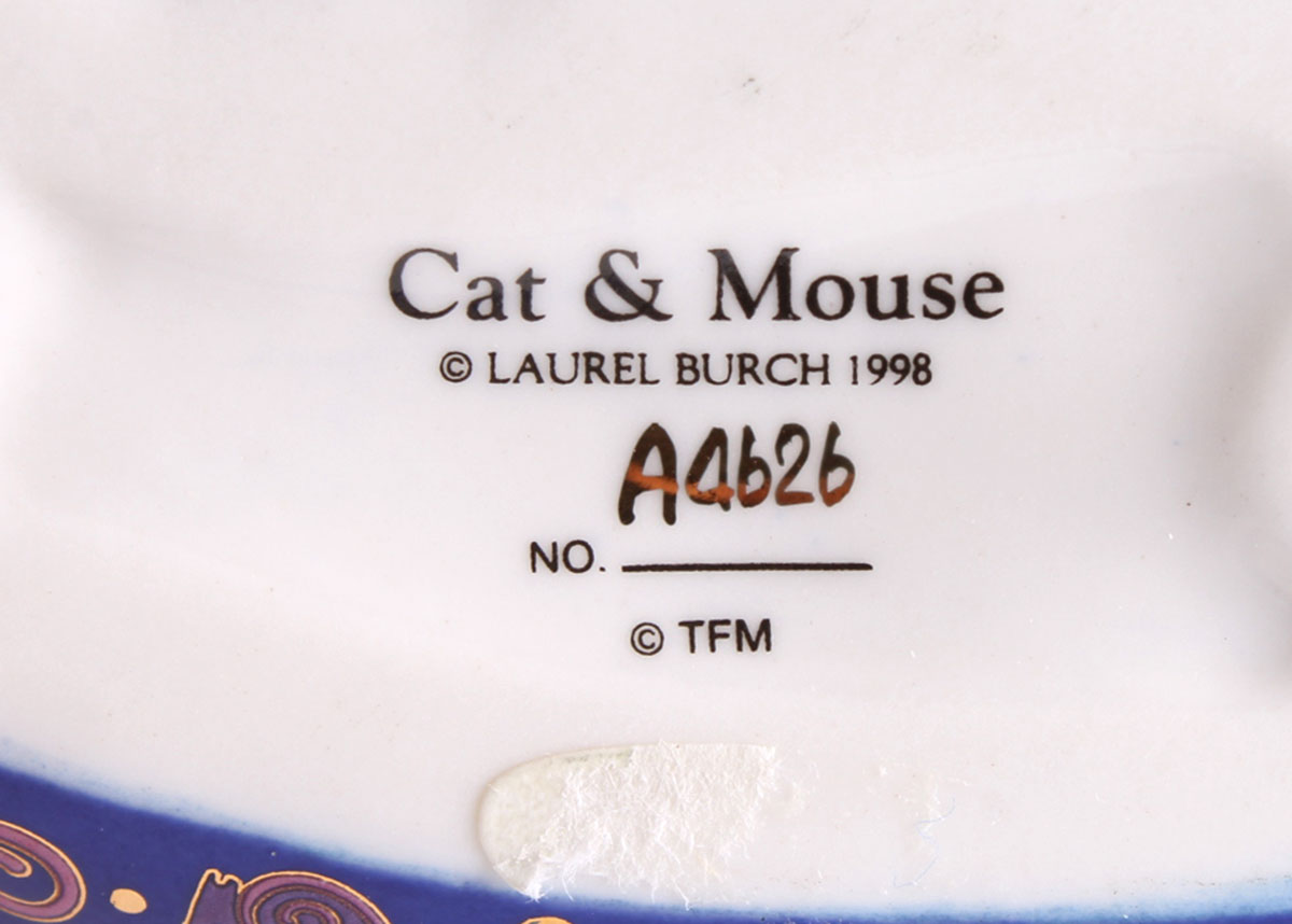 Laurel Burch "Cat & Mouse" Feline Egg by Franklin Mint