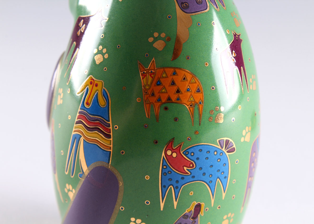 Laurel Burch "Canine Kitty" Feline Egg by Franklin Mint
