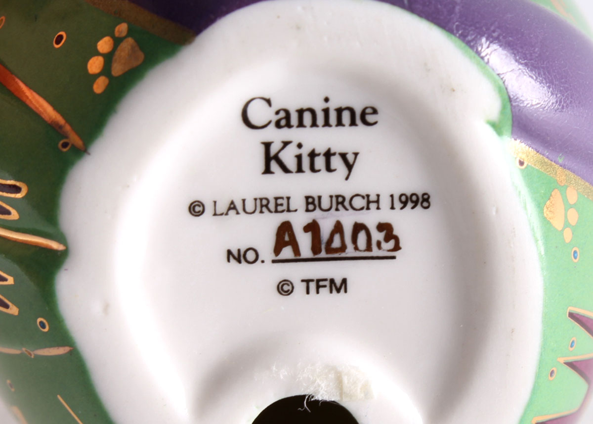 Laurel Burch "Canine Kitty" Feline Egg by Franklin Mint