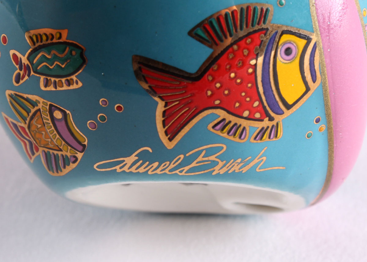 Laurel Burch "Fishy Feline" Feline Egg by Franklin Mint