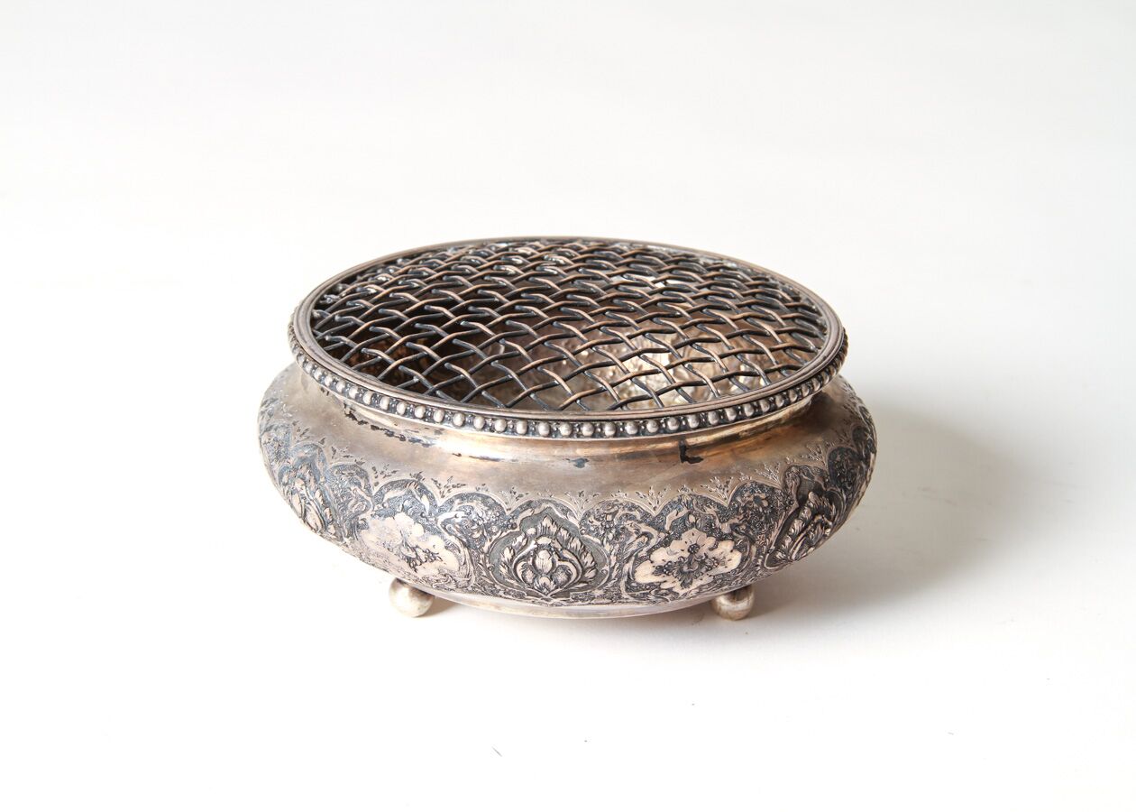 Persian .875 Silver Flower Frog