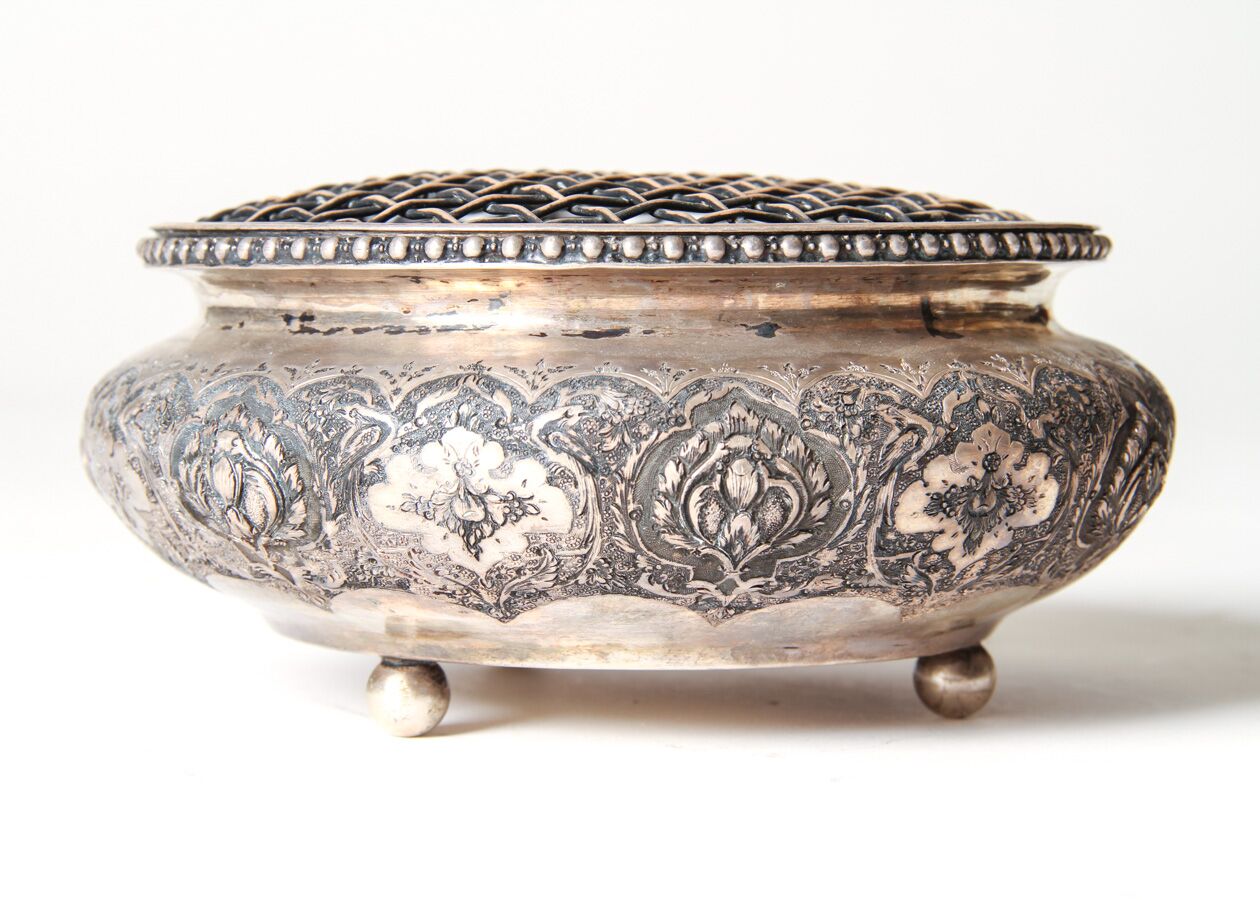 Persian .875 Silver Flower Frog