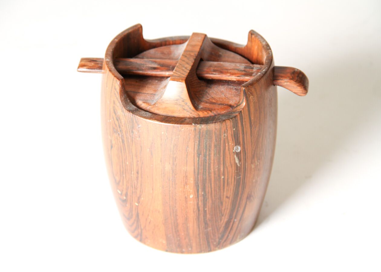 1960s Jean Gillon Jacaranda Wood Tobacco Pot with Spoon
