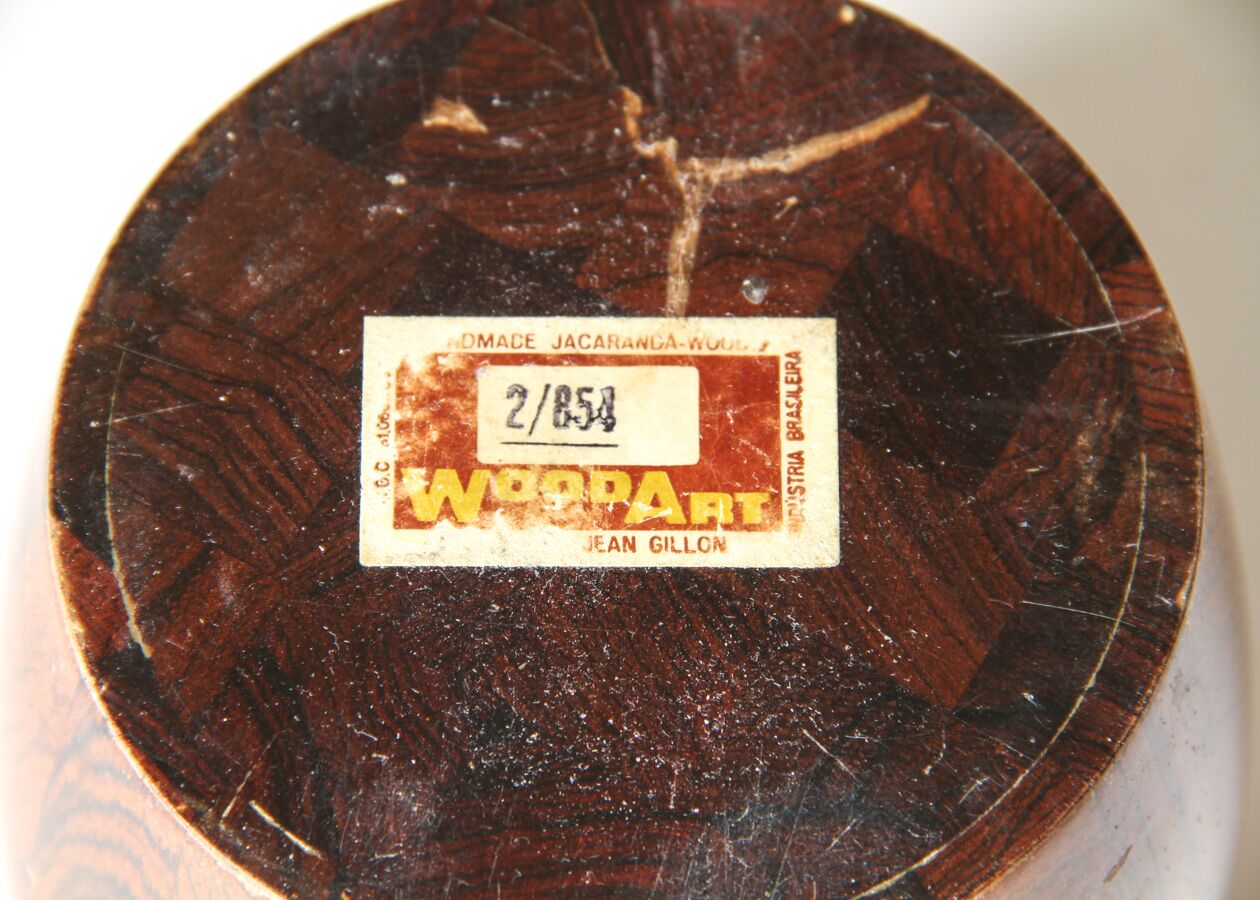 1960s Jean Gillon Jacaranda Wood Tobacco Pot with Spoon