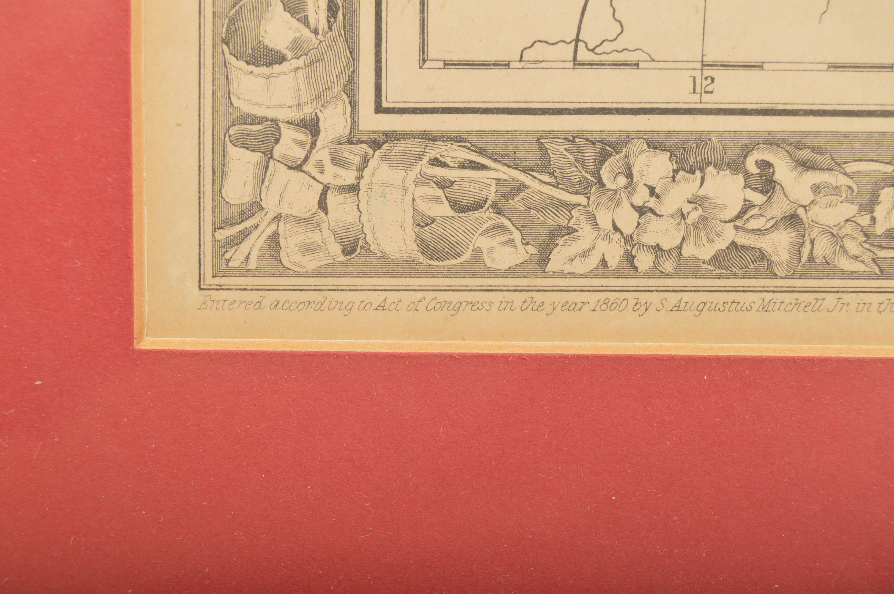 1860 Original Hand Colored Map of Kentucky and Tennessee