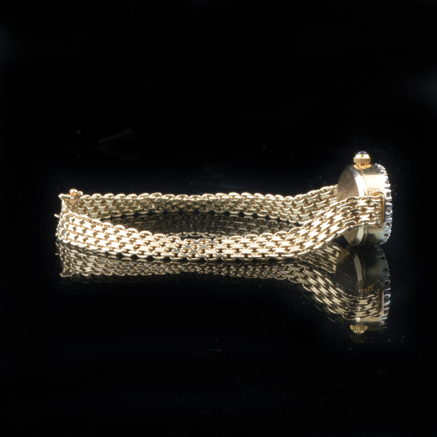 Women's 14K Yellow Gold Diamond Accented Christian Geneve Watch