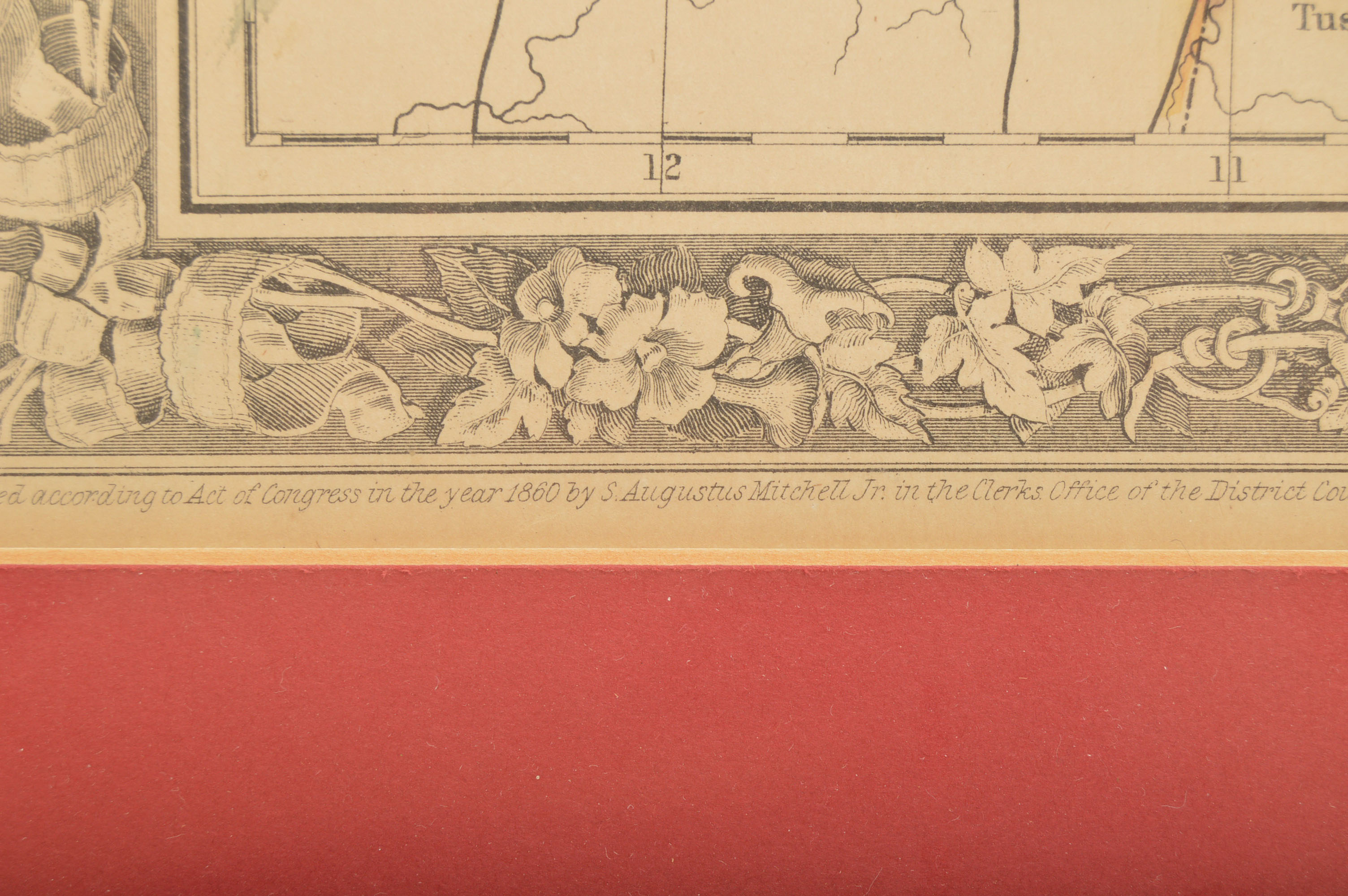 1860 Original Hand Colored Map of Kentucky and Tennessee