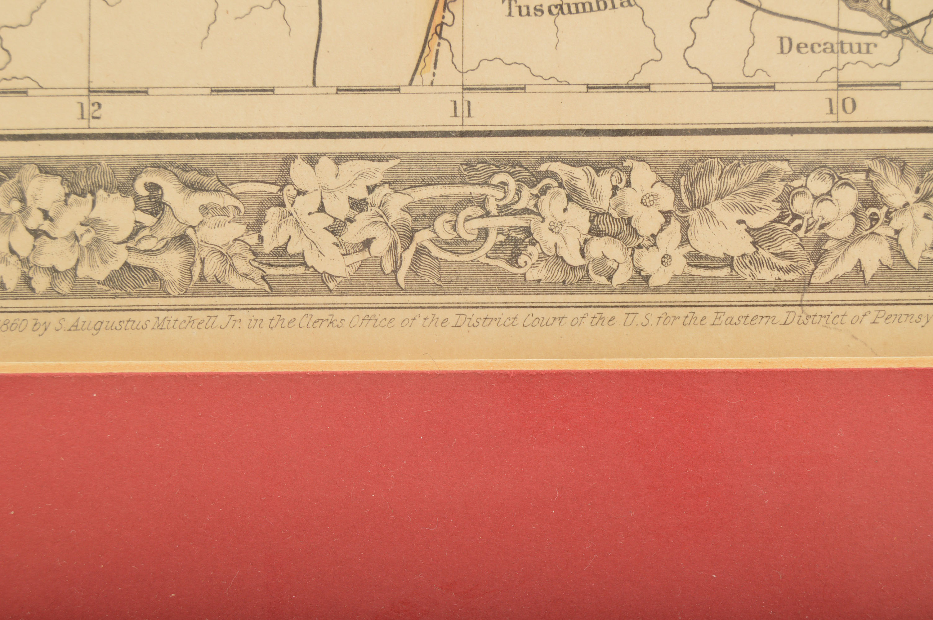 1860 Original Hand Colored Map of Kentucky and Tennessee