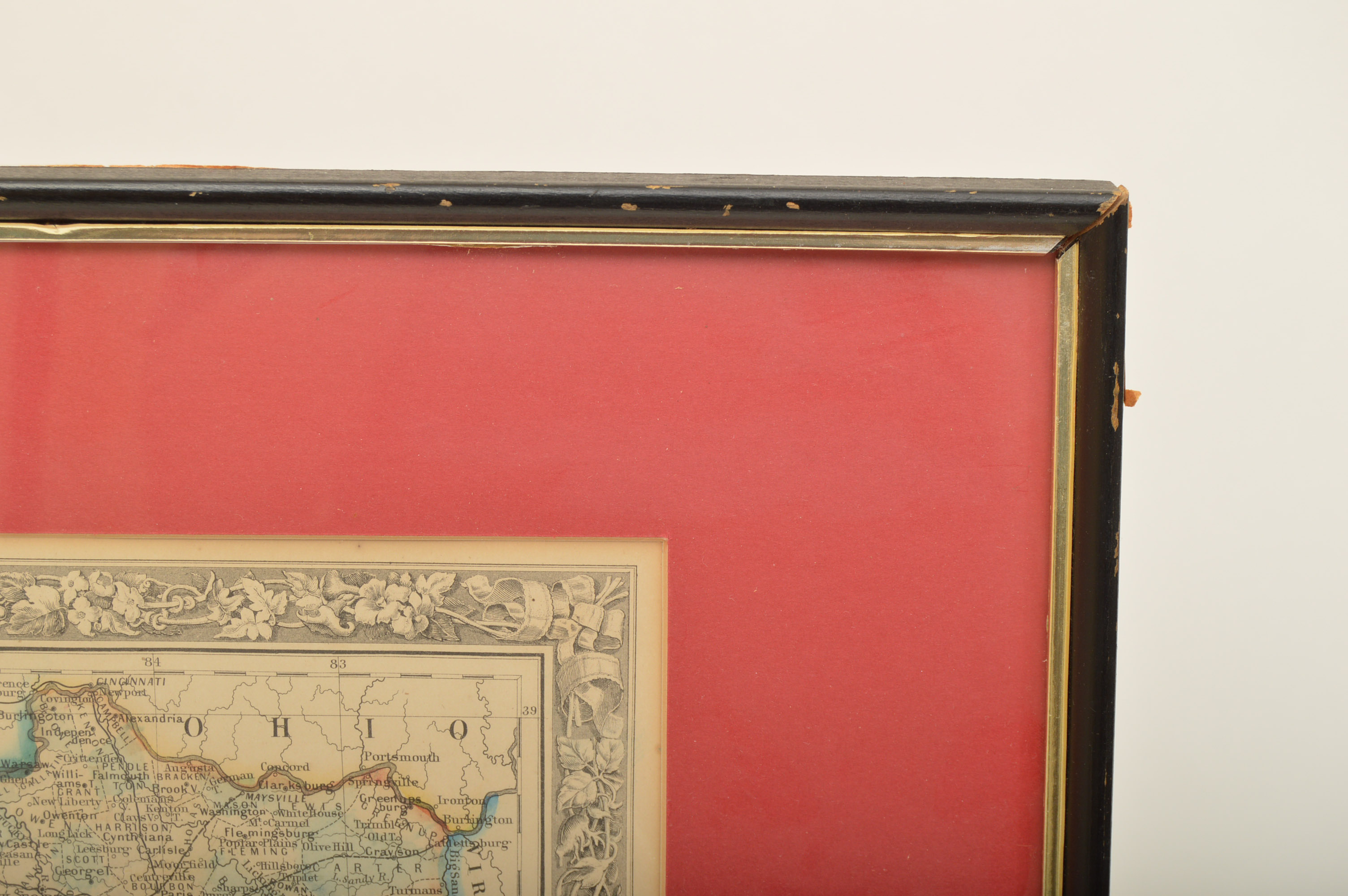 1860 Original Hand Colored Map of Kentucky and Tennessee