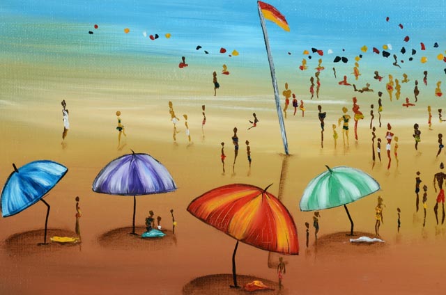 Belinda Chamberlain Original Oil Painting "Beach: Under the Sun"