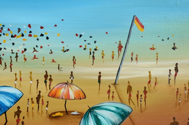 Belinda Chamberlain Original Oil Painting "Beach: Under the Sun"