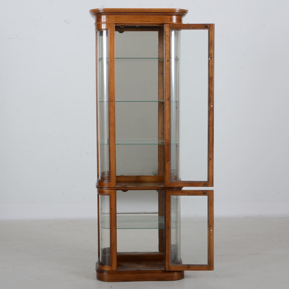 Oak Lighted Curio Cabinet
