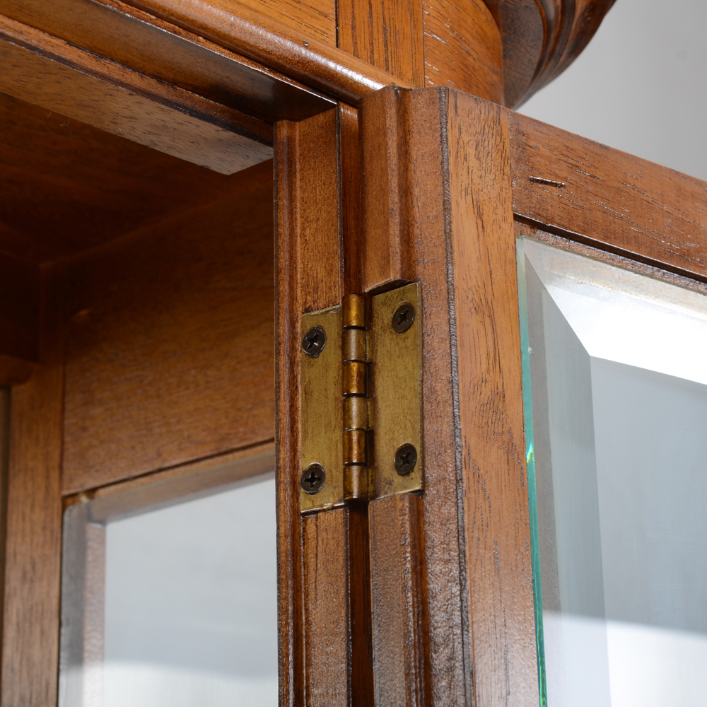 Oak Lighted Curio Cabinet