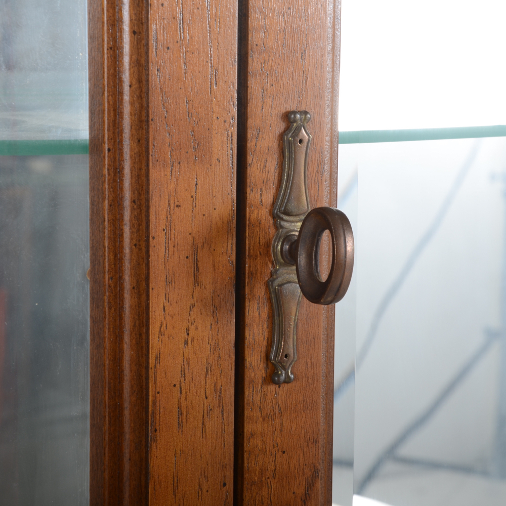 Oak Lighted Curio Cabinet