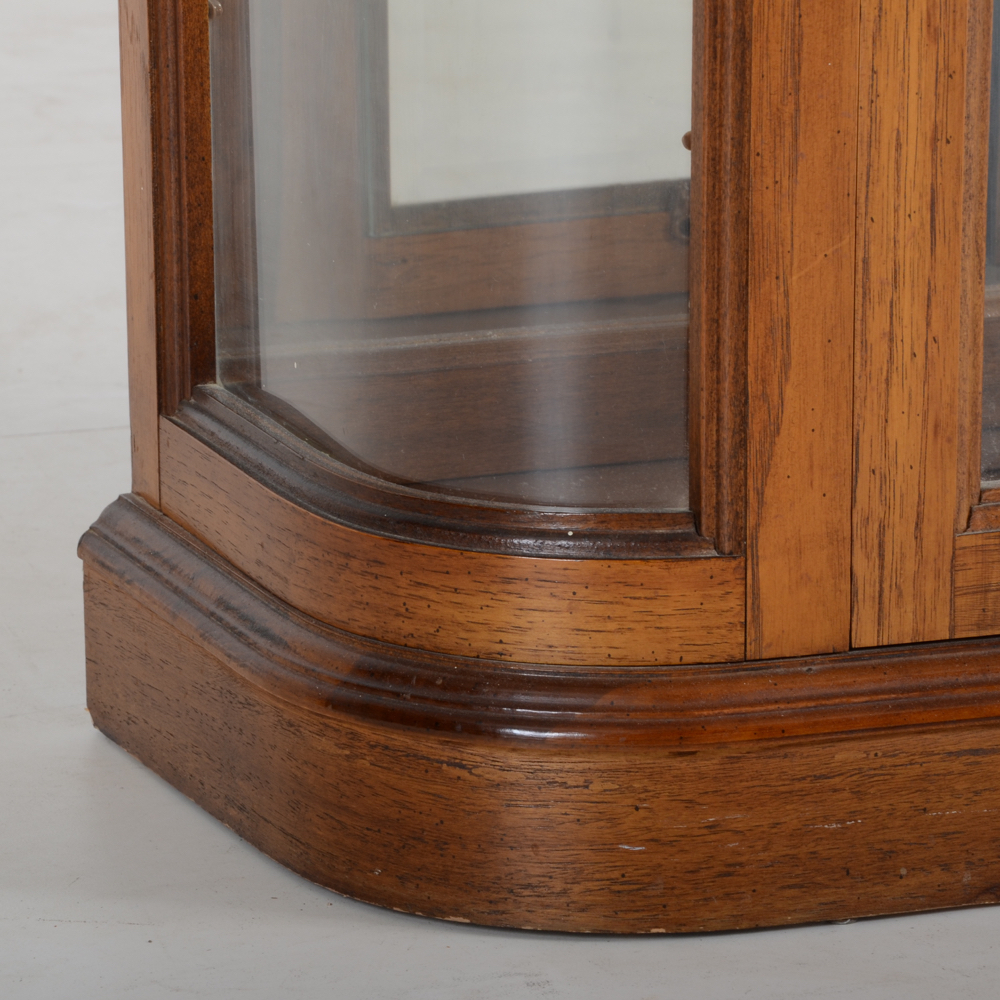 Oak Lighted Curio Cabinet
