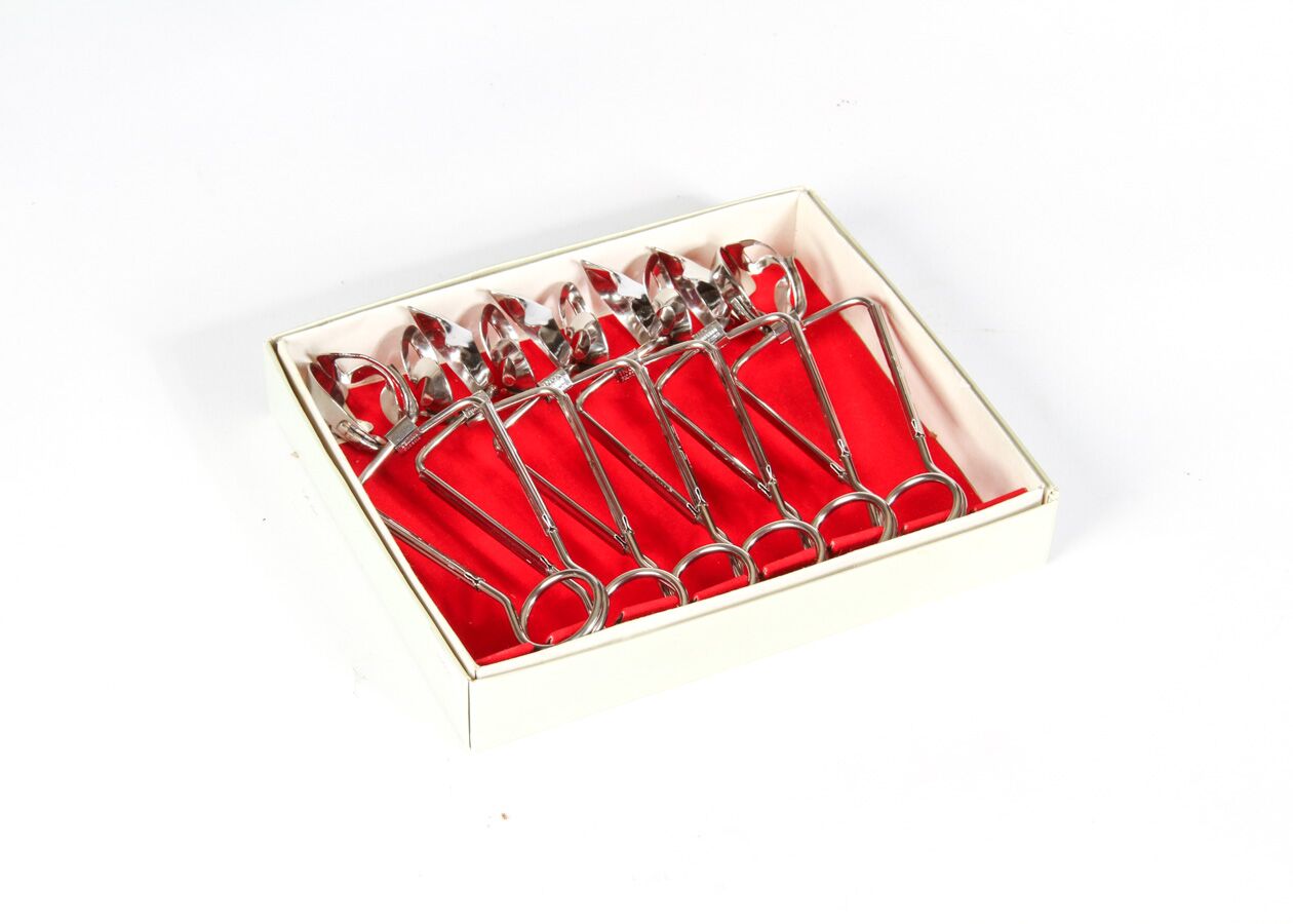 Vintage Chrome Escargot Tongs